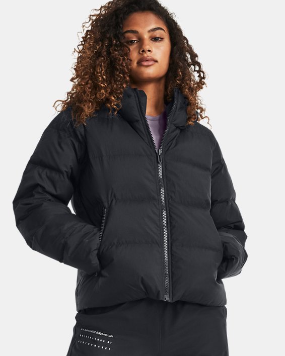 Women's ColdGear® Infrared Down Crinkle Jacket, Black, pdpMainDesktop image number 0